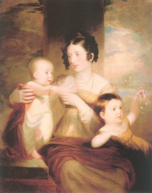 Oil morse, samuel finley breese Painting - Lucretia Morse & her Children   1824 by Morse, Samuel Finley Breese