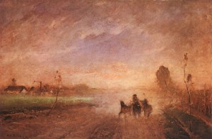 Oil munkacsy, mihaly Painting - Dusty Road I (Poros ut I), 1874 by Munkacsy, Mihaly