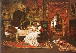 Oil munkacsy, mihaly Painting - Paris Interior 1877 by Munkacsy, Mihaly