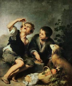  Photograph - Children Eating a Pie, 1670-75 by Murillo, Bartolome Esteban