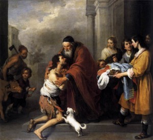 Oil murillo, bartolome esteban Painting - Return of the Prodigal Son   1667-70 by Murillo, Bartolome Esteban