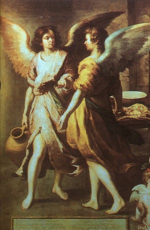 Oil murillo, bartolome esteban Painting - The Angels' Kitchen (detail)1646 by Murillo, Bartolome Esteban