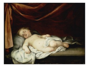Oil murillo, bartolome esteban Painting - The Christ Child Asleep by Murillo, Bartolome Esteban
