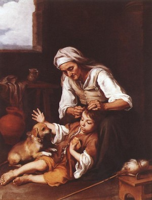 Oil murillo, bartolome esteban Painting - The Toilette    1670-75 by Murillo, Bartolome Esteban