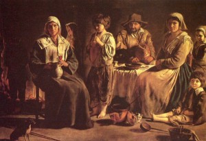 Oil nain brothers, le Painting - Peasant Family in an Interior by Nain Brothers, Le