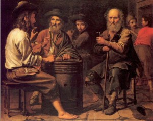Oil nain brothers, le Painting - Peasants in a Tavern   1640s by Nain Brothers, Le