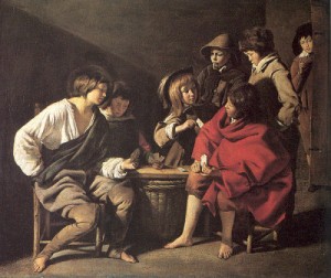 Oil nain brothers, le Painting - The Young Card Players   1650 by Nain Brothers, Le