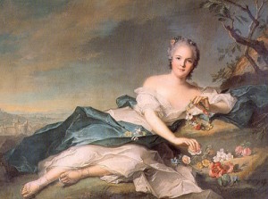 Oil nattier, jean marc Painting - Henrietta of France as Flora   1742 by Nattier, Jean Marc