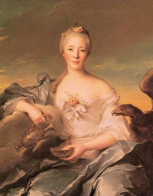 Oil nattier, jean marc Painting - Madame de Caumartin as Hebe   1753 by Nattier, Jean Marc