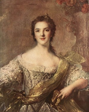 Oil nattier, jean marc Painting - Madame Victoire    1748 by Nattier, Jean Marc
