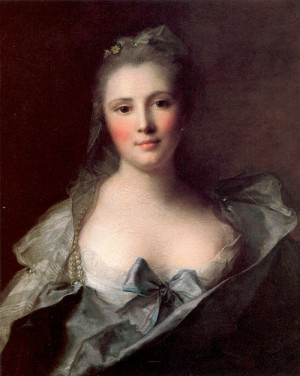 Oil nattier, jean marc Painting - Mademoiselle Marsollier   1757 by Nattier, Jean Marc