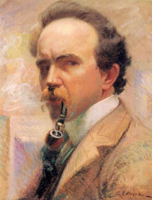 Oil Portrait Painting - Self-Portrait   1905 by Noyes, George Loftus