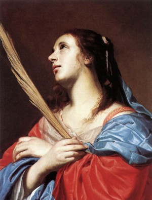 Oil oost, jacob van, the elder Painting - Female Martyr by OOST, Jacob van, the Elder