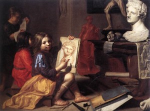 Oil oost, jacob van, the elder Painting - The Artist's Studio   1666 by OOST, Jacob van, the Elder