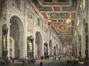 Oil panini, giovanni paolo Painting - Interior of the San Giovanni in Laterano in Rome by Panini, Giovanni Paolo