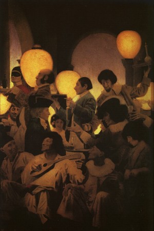 Oil parrish, maxfield Painting - A Venetian Night's Entertainment, 1903 by Parrish, Maxfield