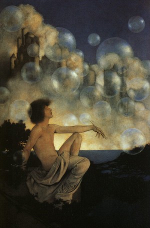 Oil parrish, maxfield Painting - Air Castles, 1904 by Parrish, Maxfield