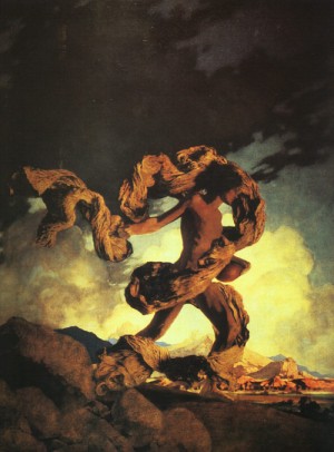 Oil parrish, maxfield Painting - Cadmus Sowing the Dragon's Teeth, 1908 by Parrish, Maxfield
