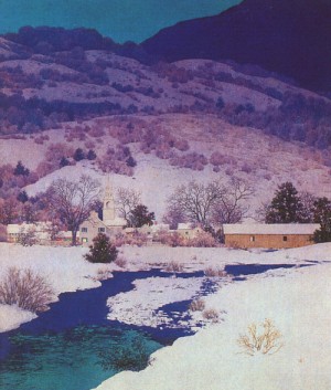 Oil parrish, maxfield Painting - Christmas Eve (Deep Valley), 1948 by Parrish, Maxfield
