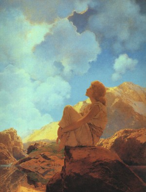 Oil parrish, maxfield Painting - Morning (Spring), 1922 by Parrish, Maxfield