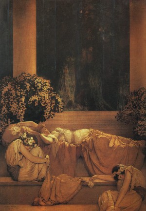 Oil parrish, maxfield Painting - Sleeping Beauty, 1912 by Parrish, Maxfield