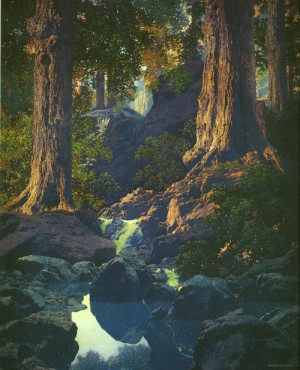 Oil parrish, maxfield Painting - The Glen, 1936 by Parrish, Maxfield