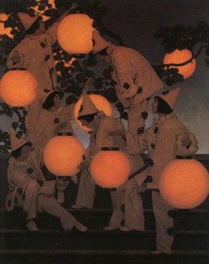 Oil parrish, maxfield Painting - The Lantern Bearers, 1908 by Parrish, Maxfield