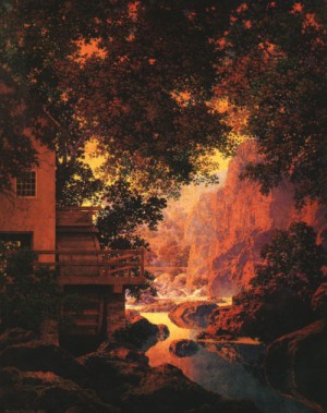 Oil parrish, maxfield Painting - The Old Glen Mill, 1950 by Parrish, Maxfield