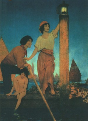 Oil parrish, maxfield Painting - Venetian Lamplighter, 1922 by Parrish, Maxfield