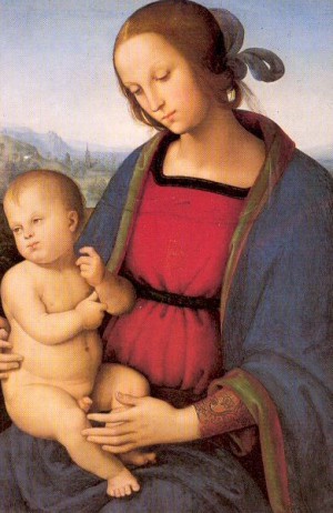 Oil madonna Painting - Madonna and Child  Very early 1500s by Perugino ,Pietro