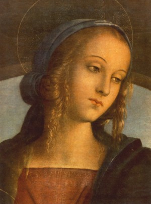 Oil perugino ,pietro Painting - Madonna Enthroned between St. John and St. Sebastian (detail)    1493 by Perugino ,Pietro