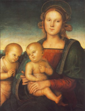 Oil madonna Painting - Madonna with Child and Little St John    1497 by Perugino ,Pietro