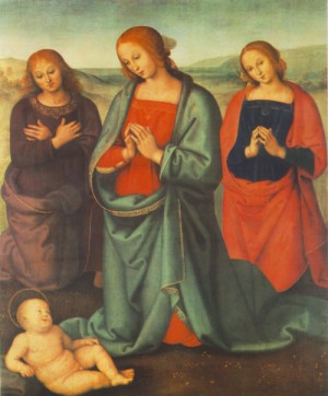 Oil madonna Painting - Madonna with Saints Adoring the Child     1503 by Perugino ,Pietro