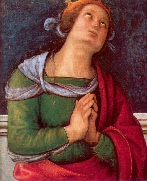 Oil perugino ,pietro Painting - Saint Flavia by Perugino ,Pietro
