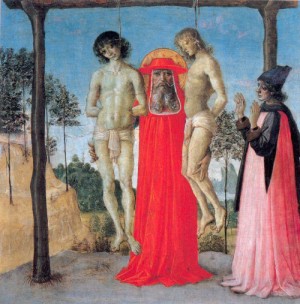 Oil perugino ,pietro Painting - St. Jerome Supporting Two Men on the Gallows by Perugino ,Pietro