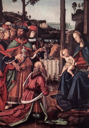 Oil perugino ,pietro Painting - The Adoration of the Magi (detail)   c. 1476 by Perugino ,Pietro