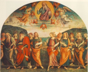 Oil perugino ,pietro Painting - The Almighty with Prophets and Sybils    1500 by Perugino ,Pietro