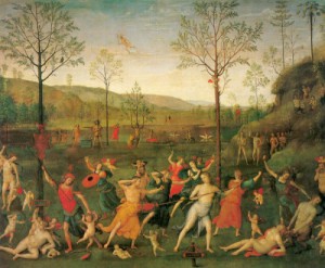 Oil perugino ,pietro Painting - The Combat of Love and Chastity by Perugino ,Pietro