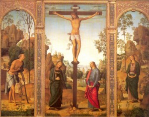 Oil perugino ,pietro Painting - The Crucifixion with the Virgin and Saints by Perugino ,Pietro