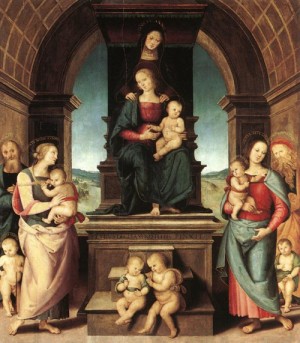 Oil madonna Painting - The Family of the Madonna     1500-02 by Perugino ,Pietro