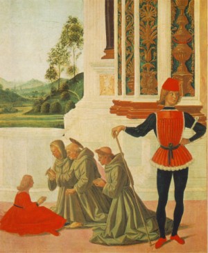 Oil perugino ,pietro Painting - The Miracles of San Bernardino, The Healing of a Young by Perugino ,Pietro