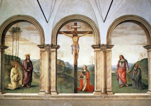 Oil perugino ,pietro Painting - The Pazzi Crucifixion    1494-96 by Perugino ,Pietro