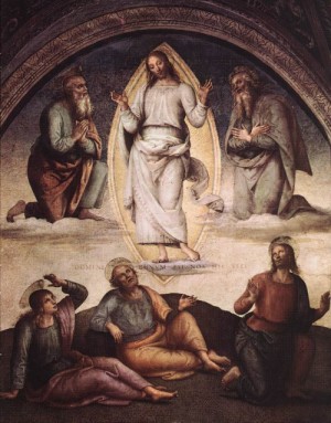 Oil perugino ,pietro Painting - The Transfiguration    1498 by Perugino ,Pietro
