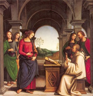 Oil perugino ,pietro Painting - The Vision of St. Bernard by Perugino ,Pietro