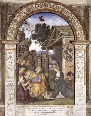 Oil pinturicchio Painting - Adoration of the Christ Child    c. 1490 by Pinturicchio