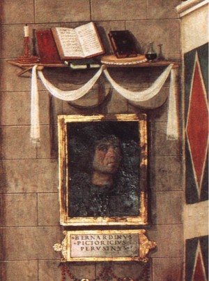 Oil annunciation Painting - Annunciation (detail)    1501   Cappella Baglioni, Collegiata di Santa Maria Maggiore, Spello by Pinturicchio