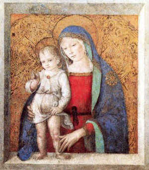 Oil pinturicchio Painting - The Madonna of the Windowsill by Pinturicchio