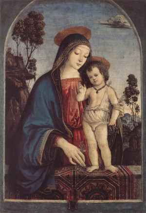 Oil pinturicchio Painting - The Virgin and Child    1475-80 by Pinturicchio