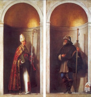 Oil piombo, sebastiano del Painting - St. Louis of Toulouse and St. Romuald   1510 by Piombo, Sebastiano del