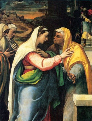 Oil piombo, sebastiano del Painting - The Visitation   1519-21 by Piombo, Sebastiano del